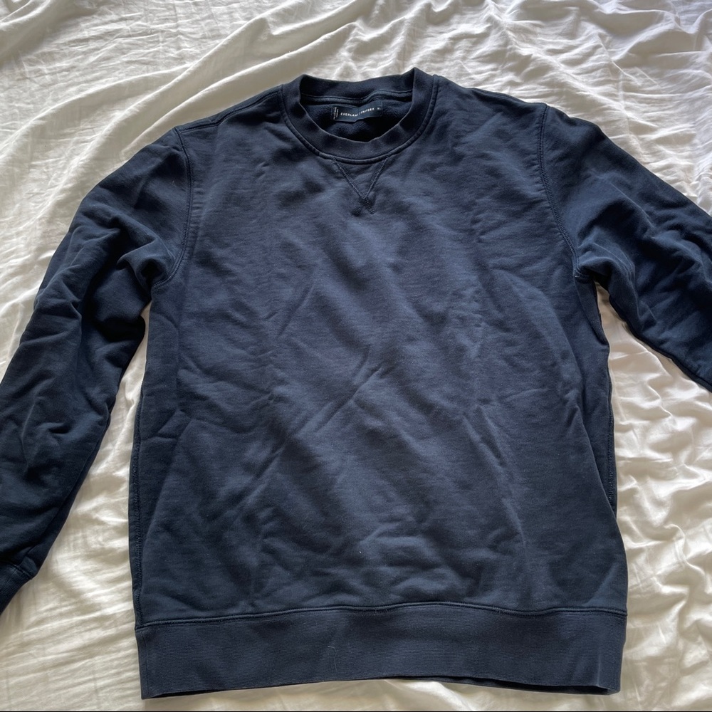 Everlane Uniform French Terry Crew Navy Blue